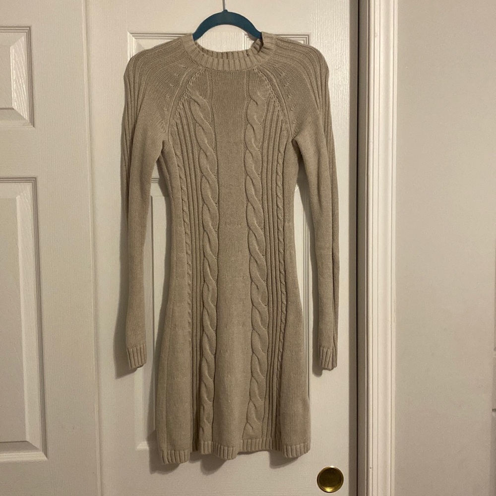 Hollister size small tan sweater dress